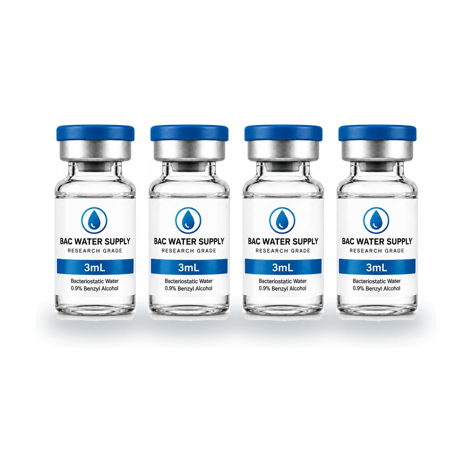 Bacteriostatic Water 4-Pack (3mL, 10mL, 30mL)