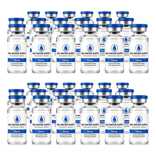 Sealed vials of bacteriostatic water (0.9% benzyl alcohol) – BAC Water Supply
