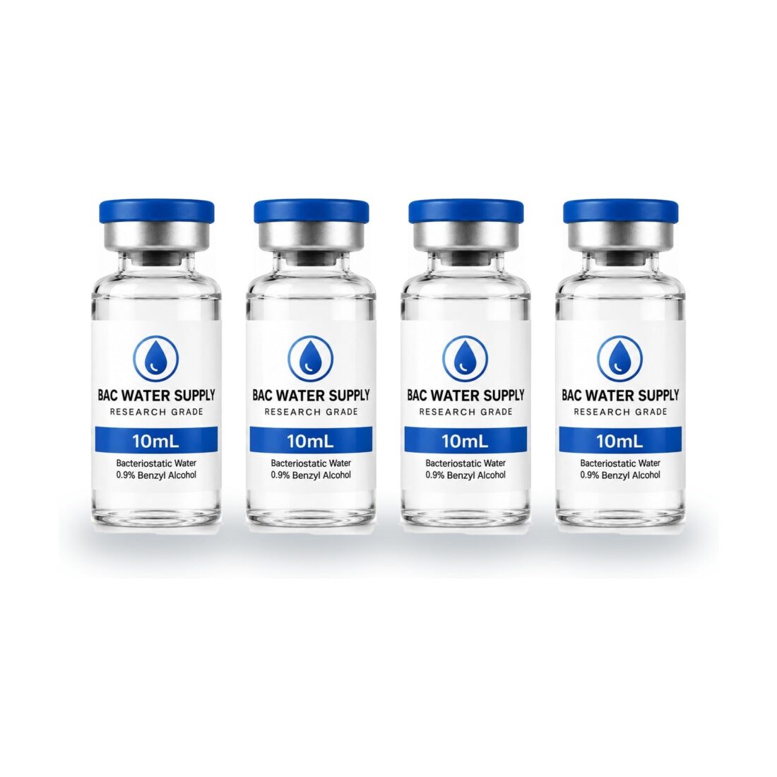 Sealed vials of bacteriostatic water (0.9% benzyl alcohol) – BAC Water Supply