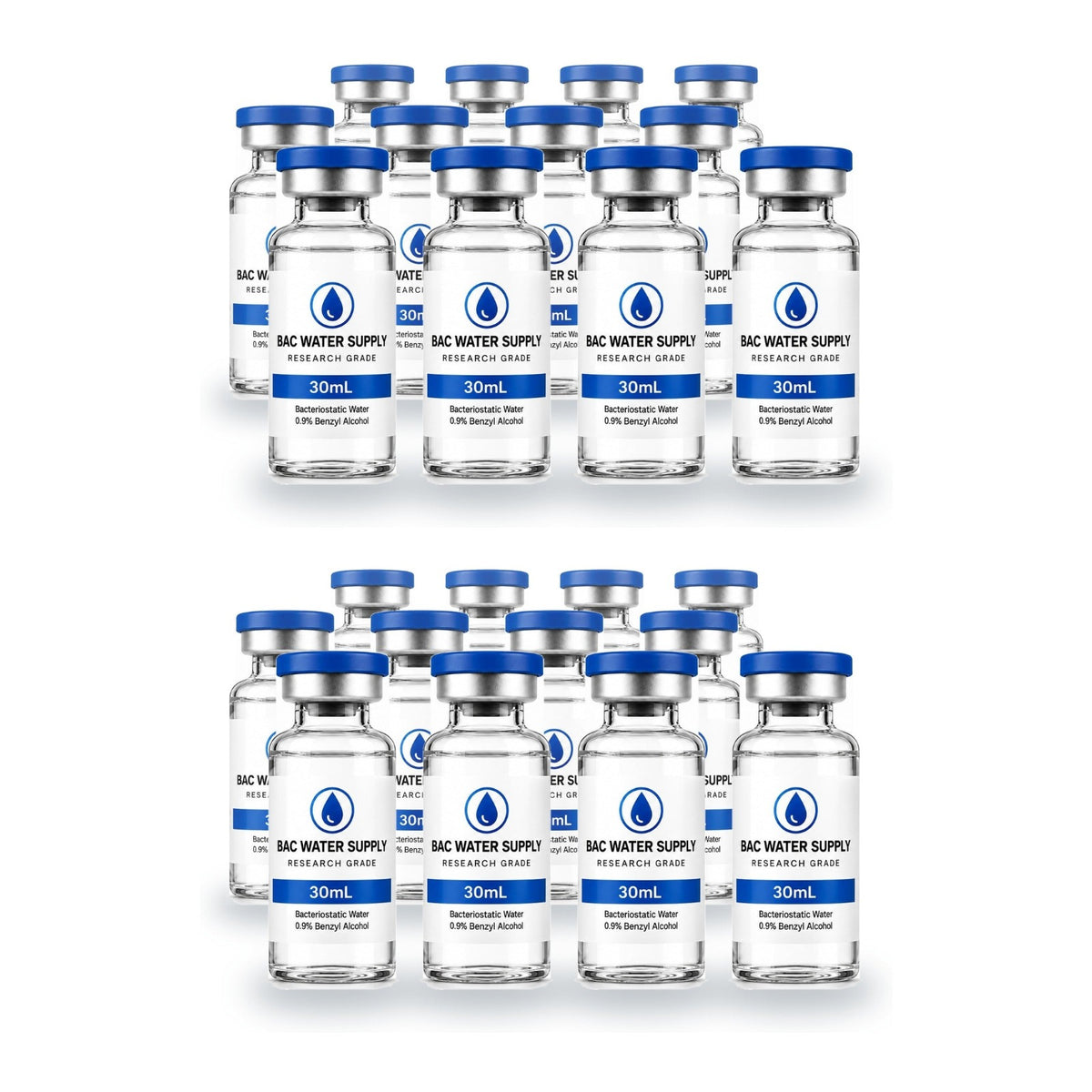 Bacteriostatic water 24-pack of 30mL sealed vials (0.9% benzyl alcohol) – BAC Water Supply