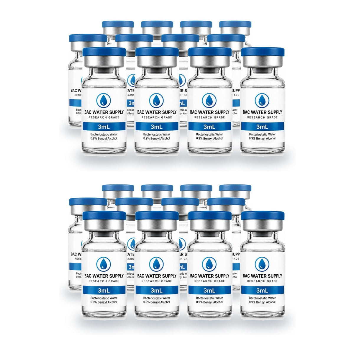 Bacteriostatic water 24-pack of 3mL sealed vials (0.9% benzyl alcohol) – BAC Water Supply