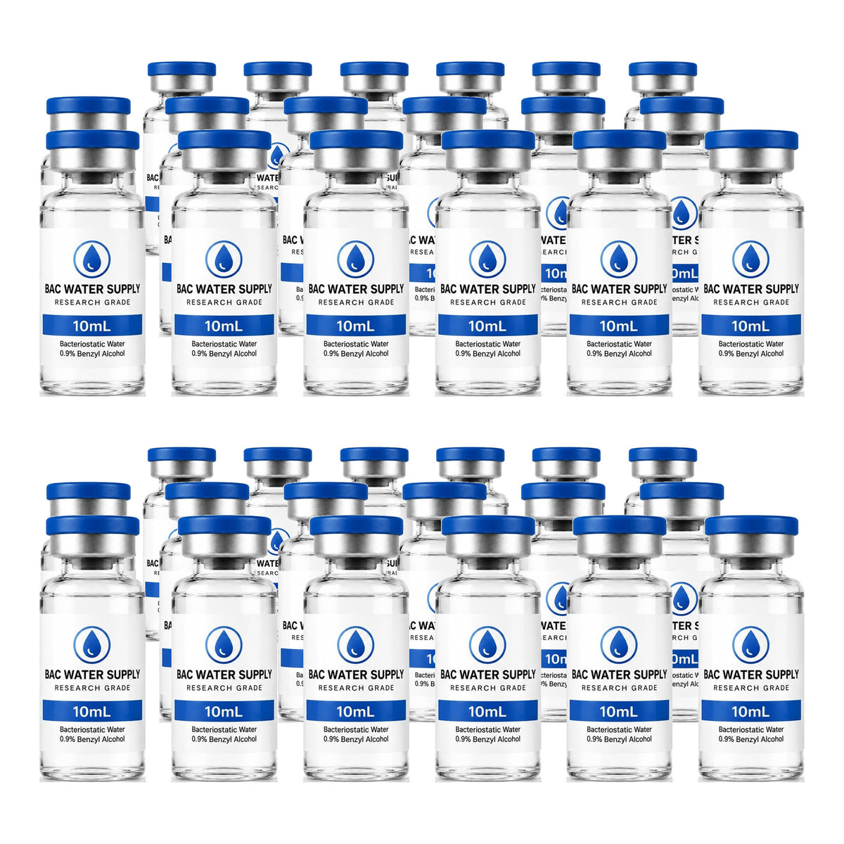 Bacteriostatic water 36-pack of 10mL sealed vials (0.9% benzyl alcohol) – BAC Water Supply