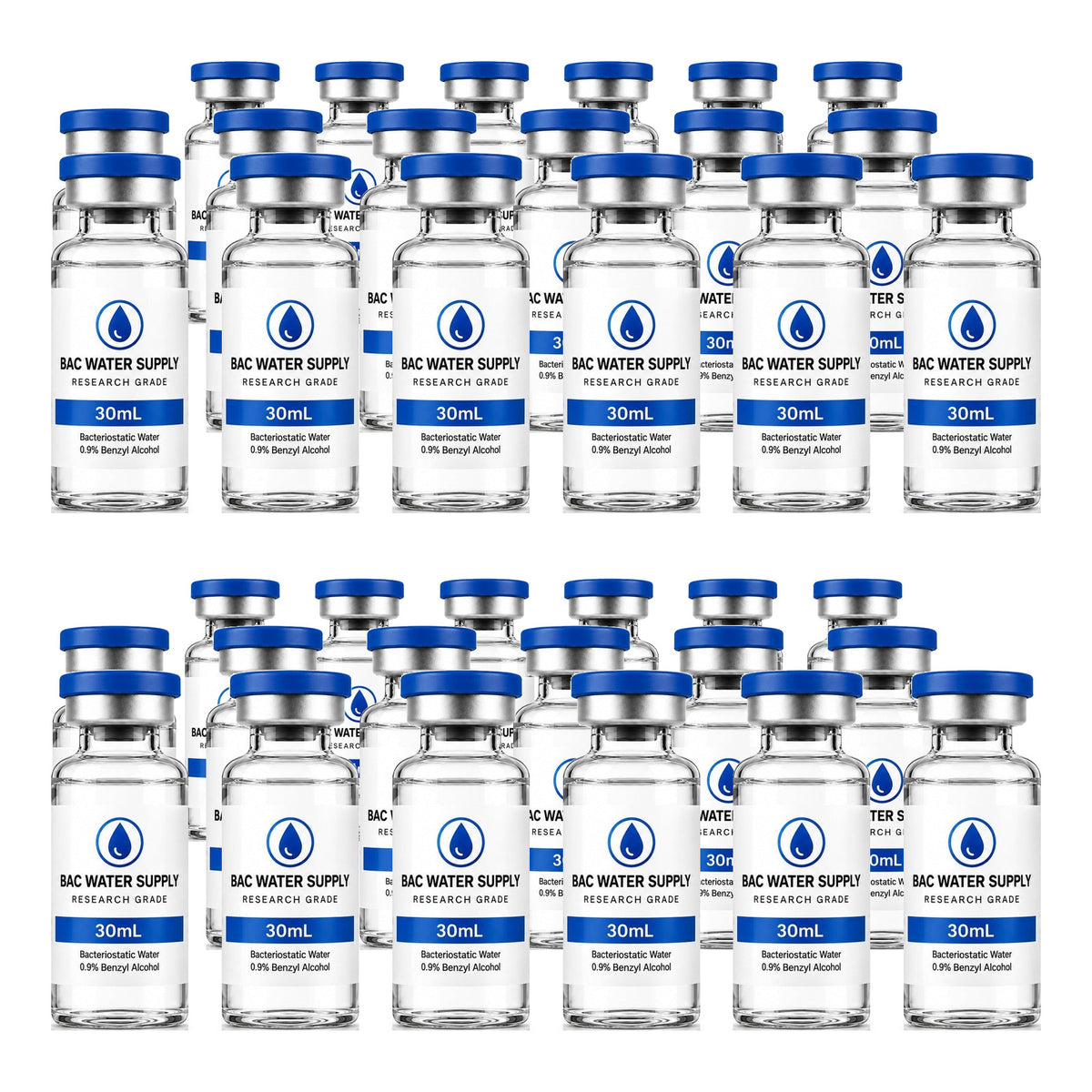 Bacteriostatic water 36-pack of 30mL sealed vials (0.9% benzyl alcohol) – BAC Water Supply